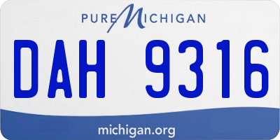 MI license plate DAH9316