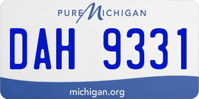 MI license plate DAH9331