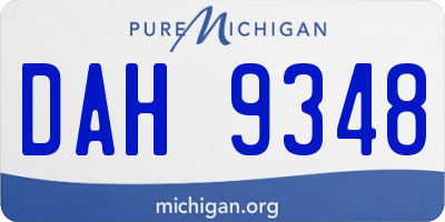 MI license plate DAH9348