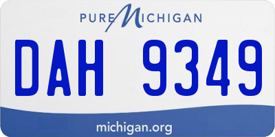 MI license plate DAH9349