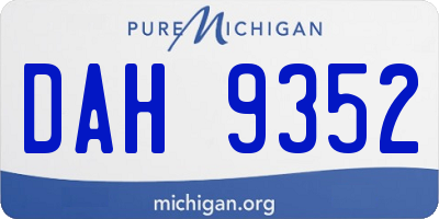 MI license plate DAH9352