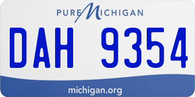 MI license plate DAH9354