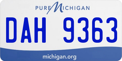 MI license plate DAH9363