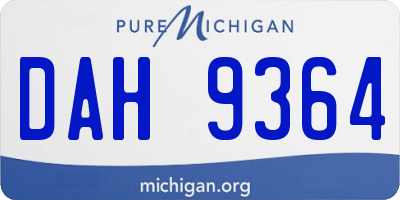 MI license plate DAH9364