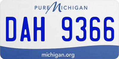 MI license plate DAH9366