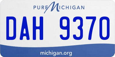 MI license plate DAH9370