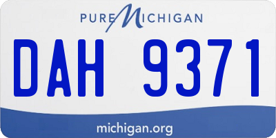 MI license plate DAH9371