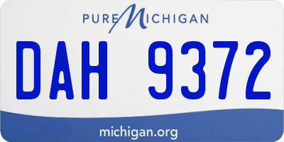MI license plate DAH9372