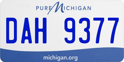 MI license plate DAH9377