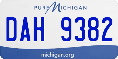 MI license plate DAH9382