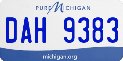 MI license plate DAH9383