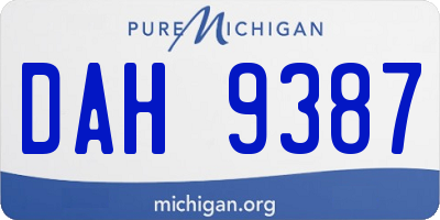 MI license plate DAH9387