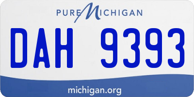 MI license plate DAH9393