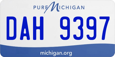 MI license plate DAH9397