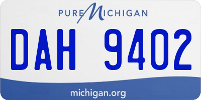 MI license plate DAH9402