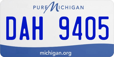 MI license plate DAH9405