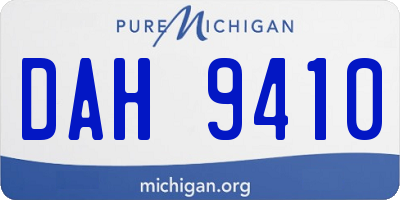 MI license plate DAH9410