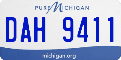 MI license plate DAH9411