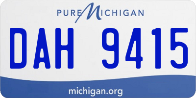 MI license plate DAH9415