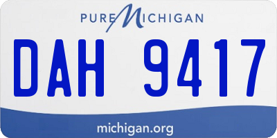 MI license plate DAH9417