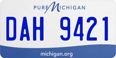 MI license plate DAH9421