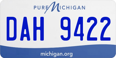 MI license plate DAH9422
