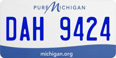 MI license plate DAH9424