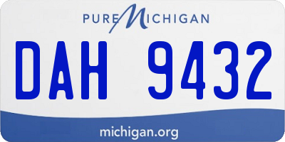 MI license plate DAH9432