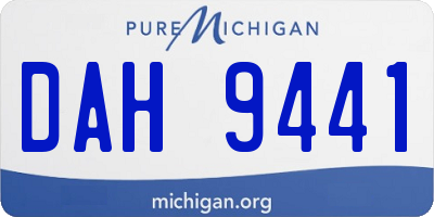 MI license plate DAH9441