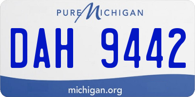 MI license plate DAH9442