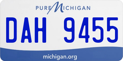 MI license plate DAH9455