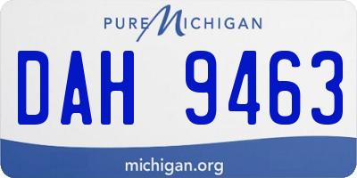 MI license plate DAH9463