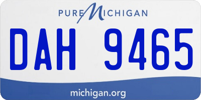 MI license plate DAH9465