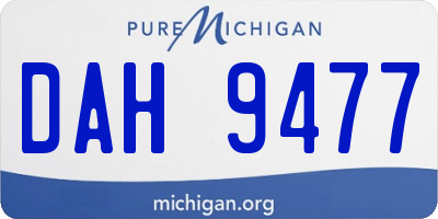 MI license plate DAH9477