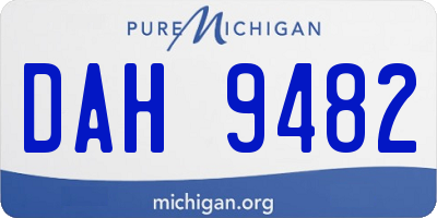 MI license plate DAH9482