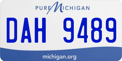MI license plate DAH9489