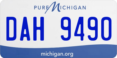 MI license plate DAH9490