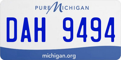 MI license plate DAH9494