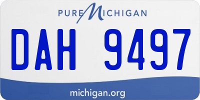MI license plate DAH9497
