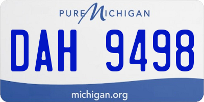 MI license plate DAH9498