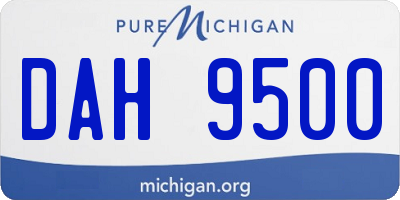 MI license plate DAH9500