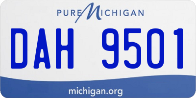 MI license plate DAH9501