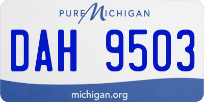 MI license plate DAH9503