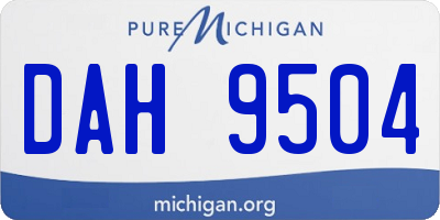 MI license plate DAH9504