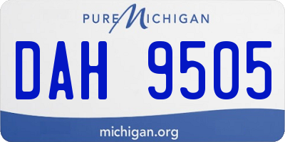 MI license plate DAH9505