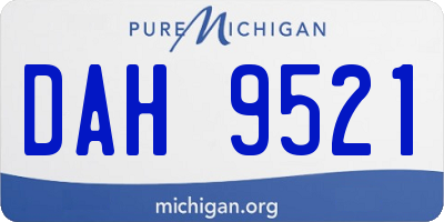 MI license plate DAH9521