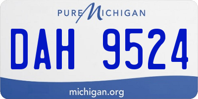 MI license plate DAH9524