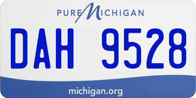 MI license plate DAH9528
