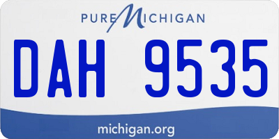 MI license plate DAH9535