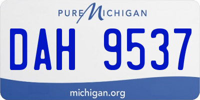 MI license plate DAH9537